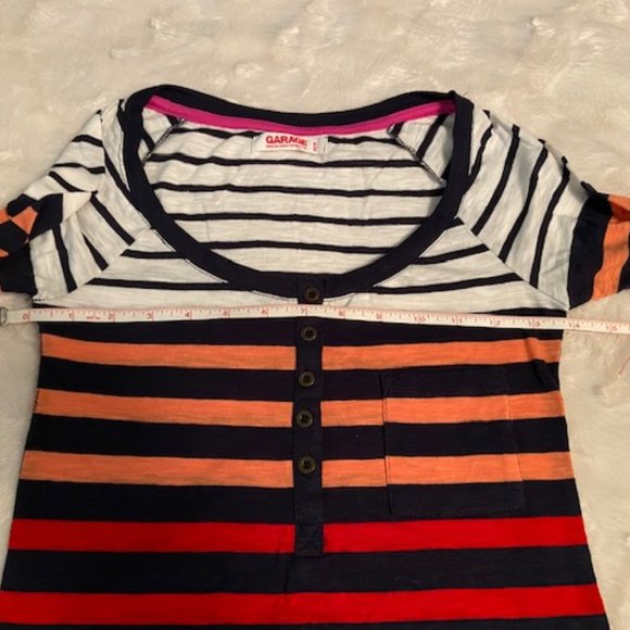 Garage Striped Henley Top Ladies Junior Size XS NWT - Picture 8 of 11